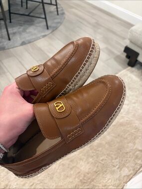 Valentino Garavani Leather Espadrille Loafers Brown Men’s EU 42 US 9.5